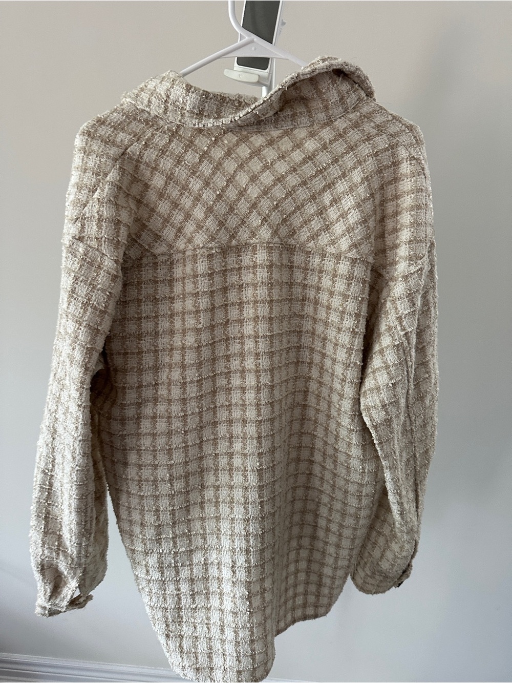 Textured Cream Tweed Shacket - Picture 3 of 3